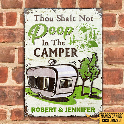 Personalized Camping Not Poop Customized Classic Metal Signs