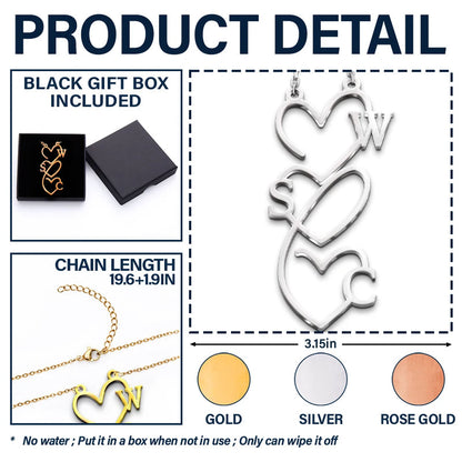 Initials Sign Name Family Together - Personalized Letter Necklace