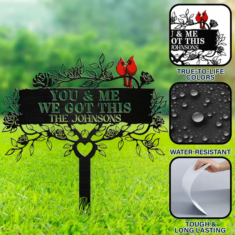 Family Together Home Sweet Home - Personalized Metal Garden Stake