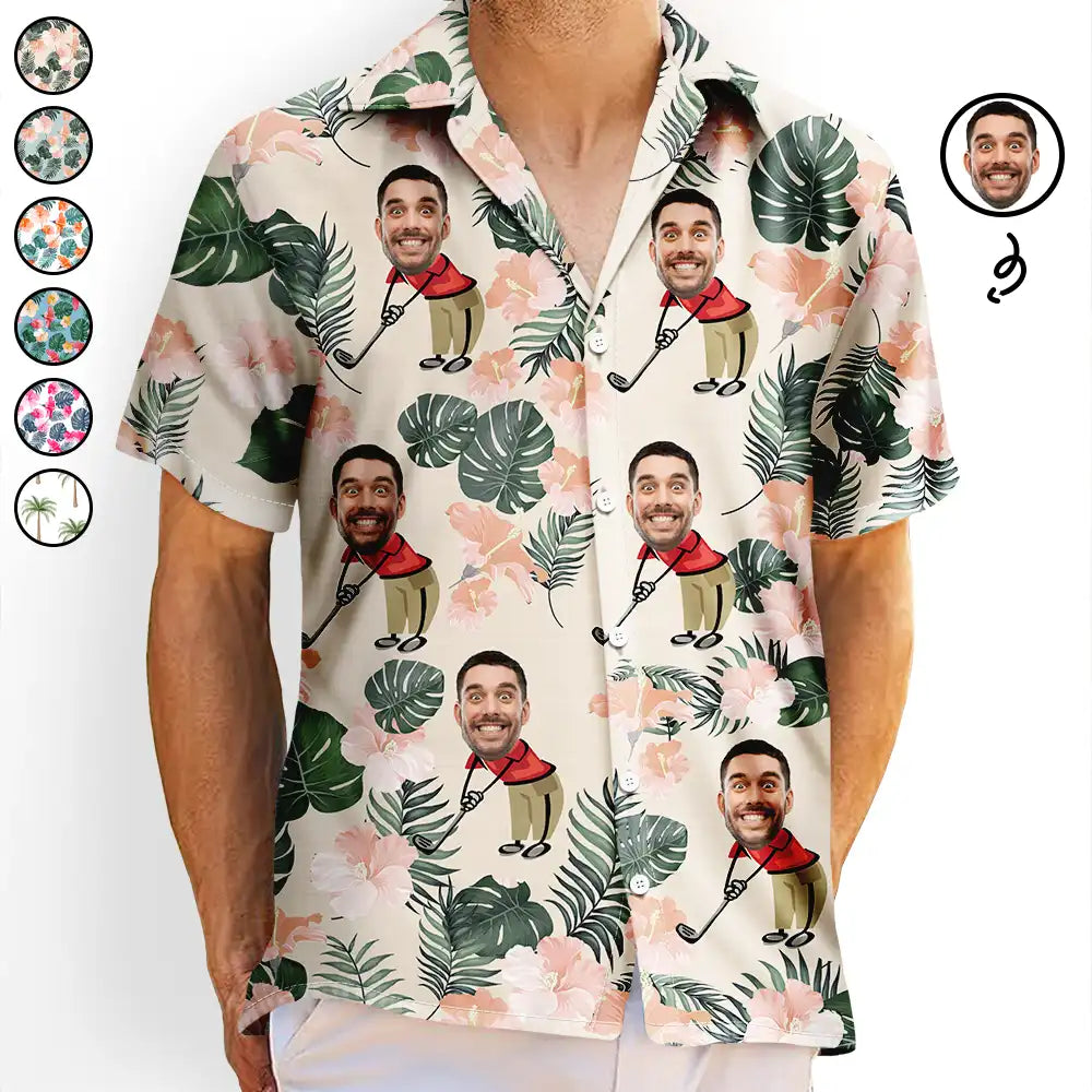 Custom Photo Golf Lovers Funny Art - Personalized Hawaiian Shirt