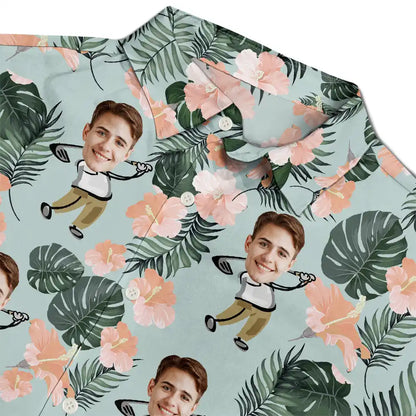 Custom Photo Golf Lovers Funny Art - Personalized Hawaiian Shirt