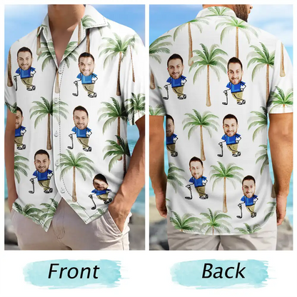 Custom Photo Golf Lovers Funny Art - Personalized Hawaiian Shirt