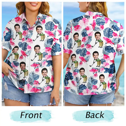 Custom Photo Golf Lovers Funny Art - Personalized Hawaiian Shirt