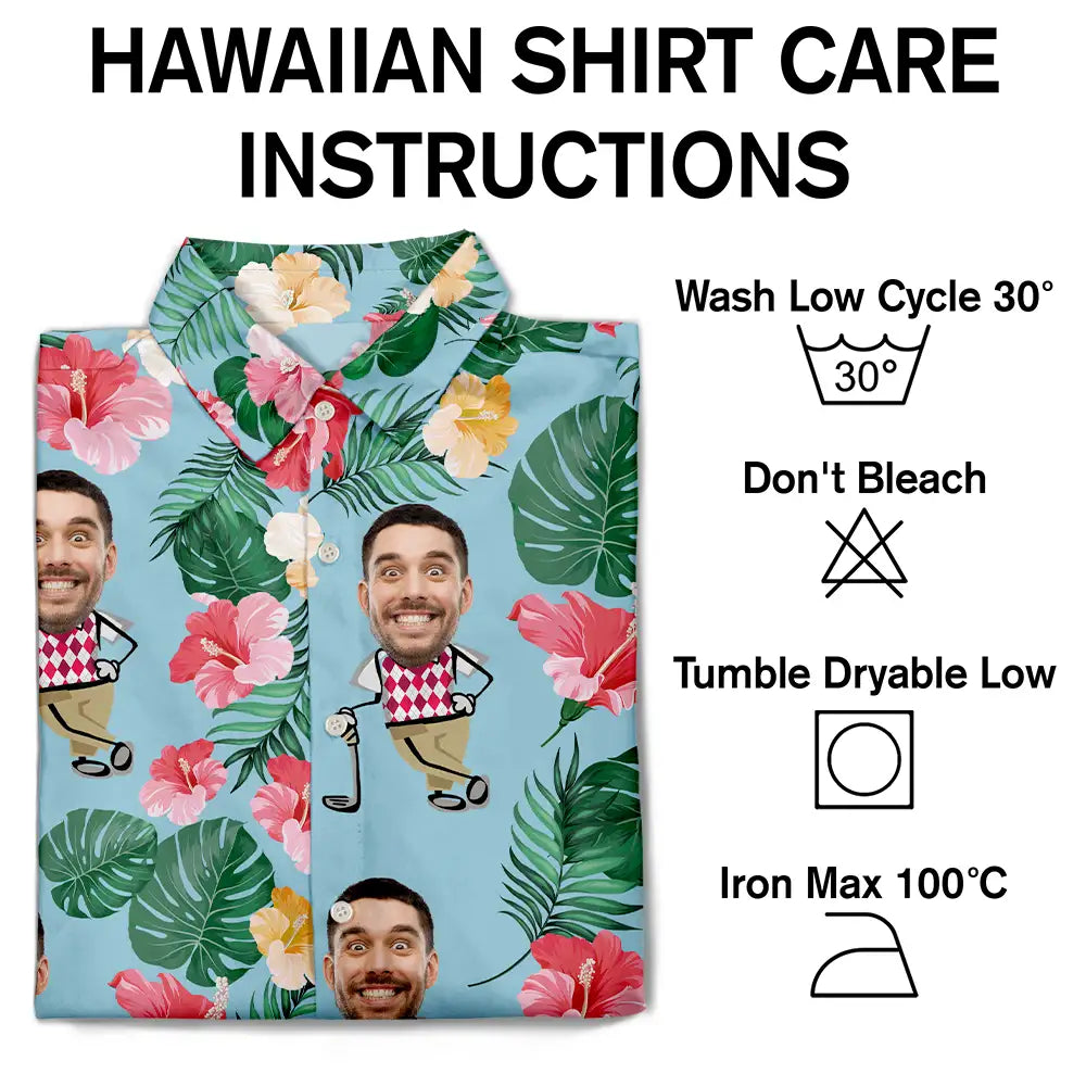 Custom Photo Golf Lovers Funny Art - Personalized Hawaiian Shirt