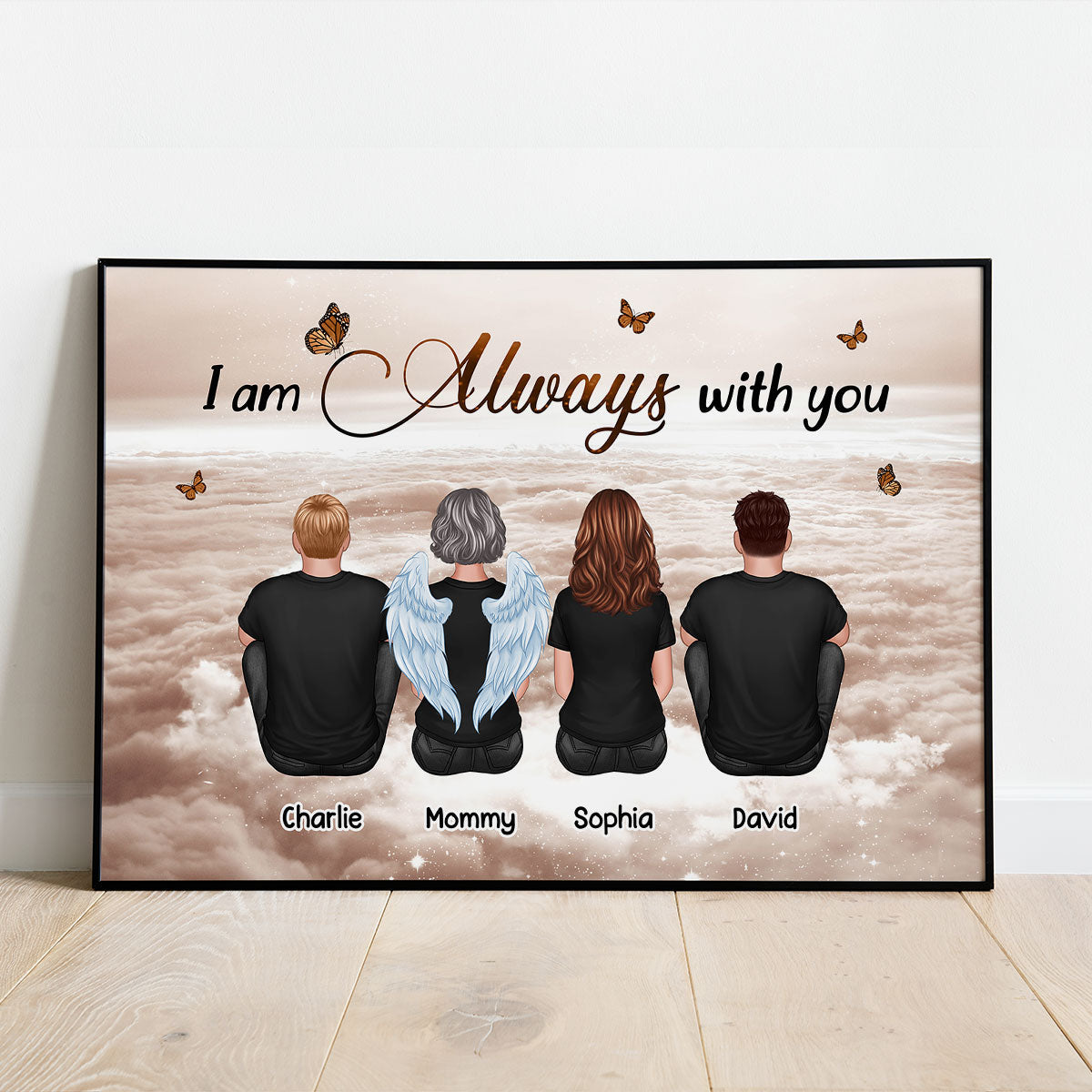 Always With You Sky Family Members, Memorial Personalized Poster, Sympathy Gift