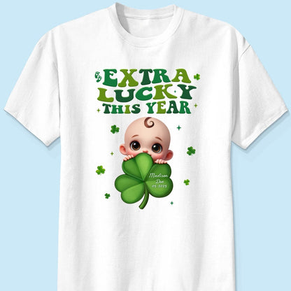 Extra Lucky This Year, St Patrick's Day Pregnancy Reveal Personalized Shirt, Pregnancy Announcement, Mom To Be