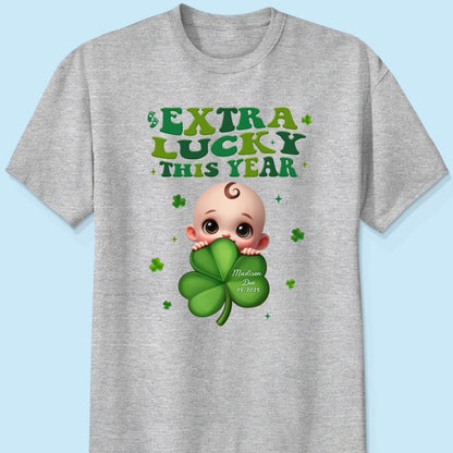 Extra Lucky This Year, St Patrick's Day Pregnancy Reveal Personalized Shirt, Pregnancy Announcement, Mom To Be