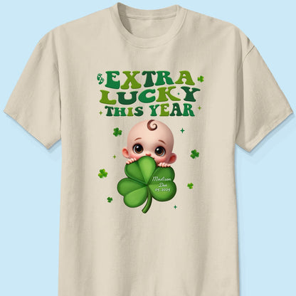 Extra Lucky This Year, St Patrick's Day Pregnancy Reveal Personalized Shirt, Pregnancy Announcement, Mom To Be