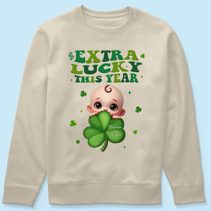 Extra Lucky This Year, St Patrick's Day Pregnancy Reveal Personalized Shirt, Pregnancy Announcement, Mom To Be