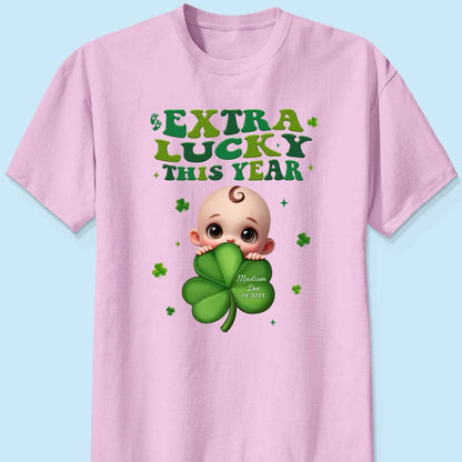 Extra Lucky This Year, St Patrick's Day Pregnancy Reveal Personalized Shirt, Pregnancy Announcement, Mom To Be