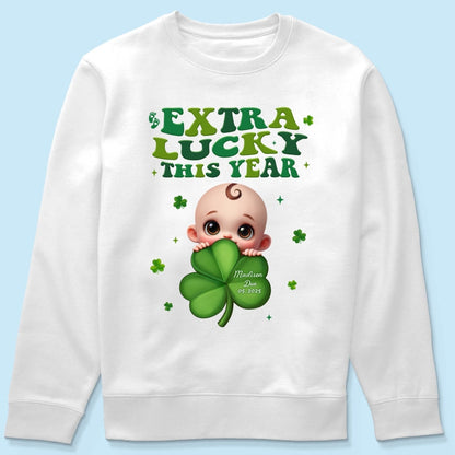 Extra Lucky This Year, St Patrick's Day Pregnancy Reveal Personalized Shirt, Pregnancy Announcement, Mom To Be
