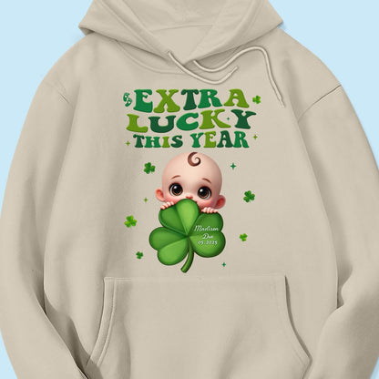 Extra Lucky This Year, St Patrick's Day Pregnancy Reveal Personalized Shirt, Pregnancy Announcement, Mom To Be