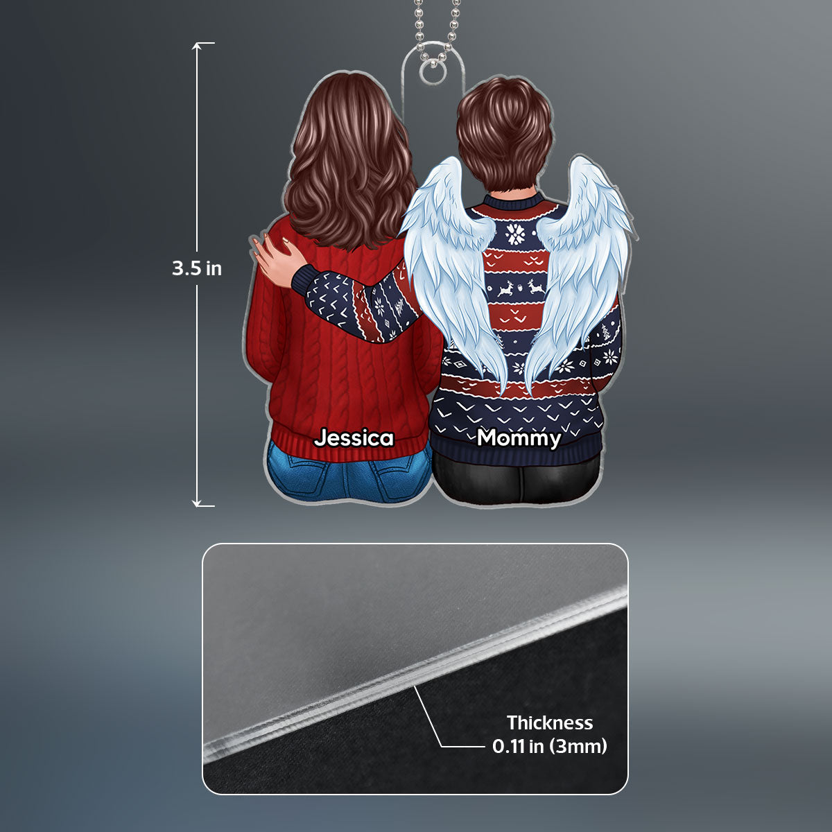 Christmas Family Memorial Remembrance Gift Personalized Acrylic Ornament