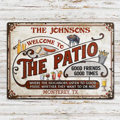 Personalized Patio Grilling Red Listen To The Good Music Customized Classic Metal Signs