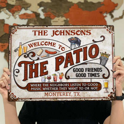 Personalized Patio Grilling Red Listen To The Good Music Customized Classic Metal Signs