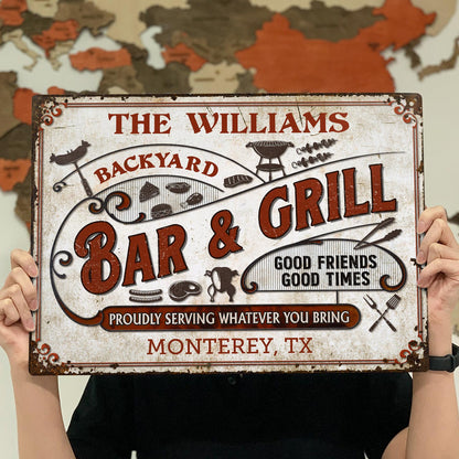 Personalized Grilling Proudly Serving You Bring Customized Classic Metal Signs
