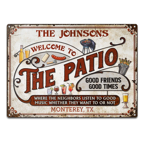 Personalized Patio Grilling Red Listen To The Good Music Customized Classic Metal Signs