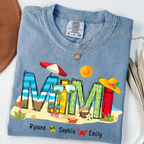 Custom Beach Mimi Shirt – Personalized Grandma T-Shirt with Grandkids Names
