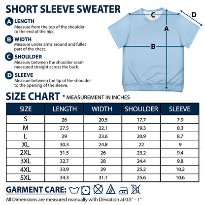 Cartoon Couple With Kids And Pets - Personalized Short Sleeve Sweater