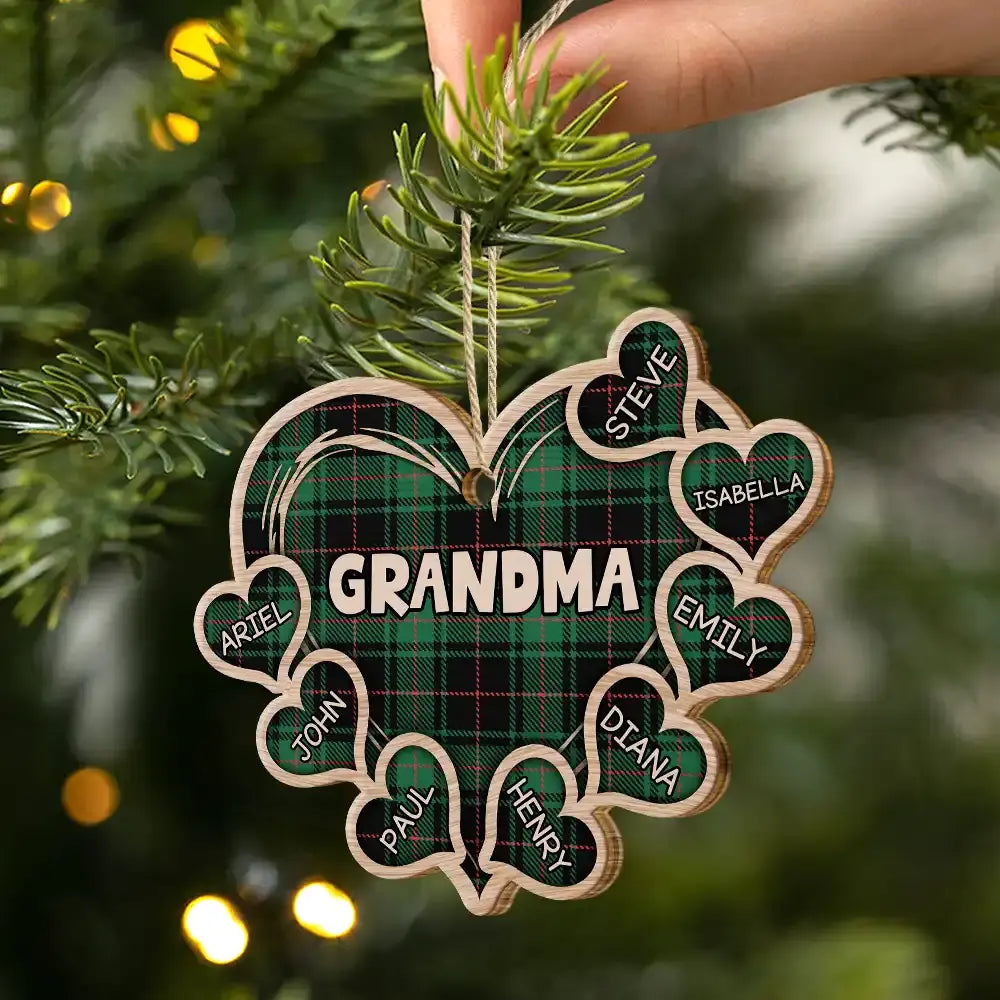 Mom Dad Grandma Grandpa Little Sweethearts - Personalized Wooden Cutout Ornament ornament The Next Custom Gift