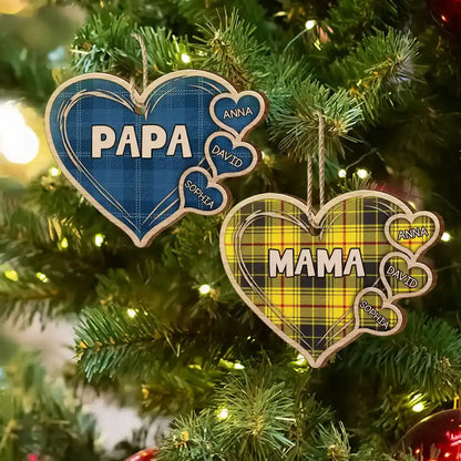 Mom Dad Grandma Grandpa Little Sweethearts - Personalized Wooden Cutout Ornament ornament The Next Custom Gift