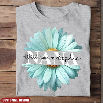 Mom Grandma Flower Daisy Color And Kids T-Shirt Shirts & Tops The Next Custom Gift