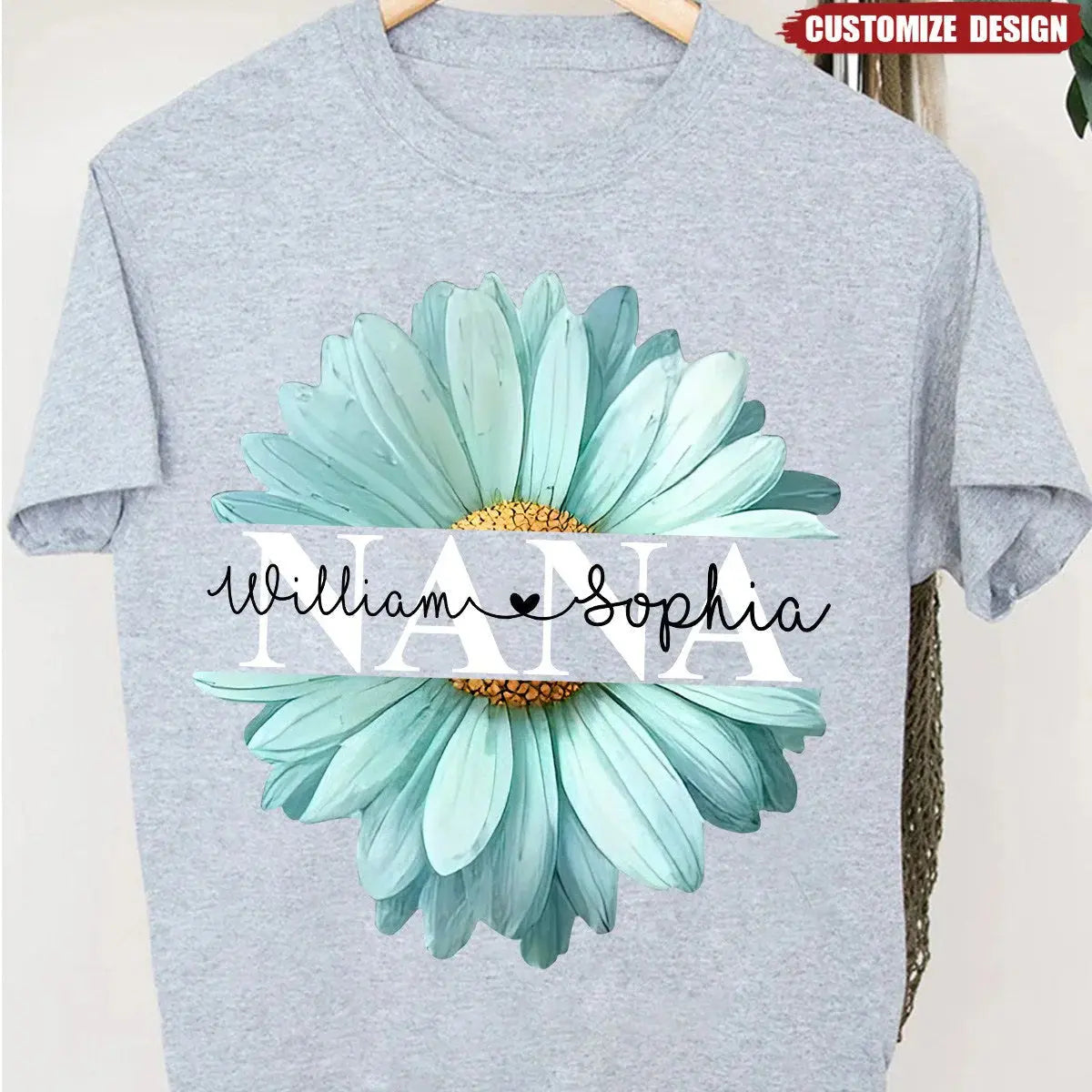 Mom Grandma Flower Daisy Color And Kids T-Shirt Shirts & Tops The Next Custom Gift