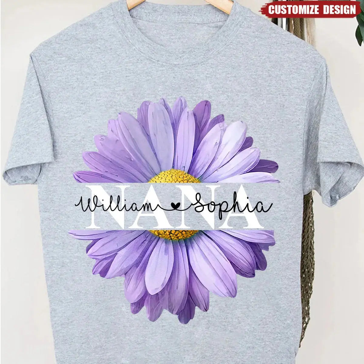 Mom Grandma Flower Daisy Color And Kids T-Shirt Shirts & Tops The Next Custom Gift