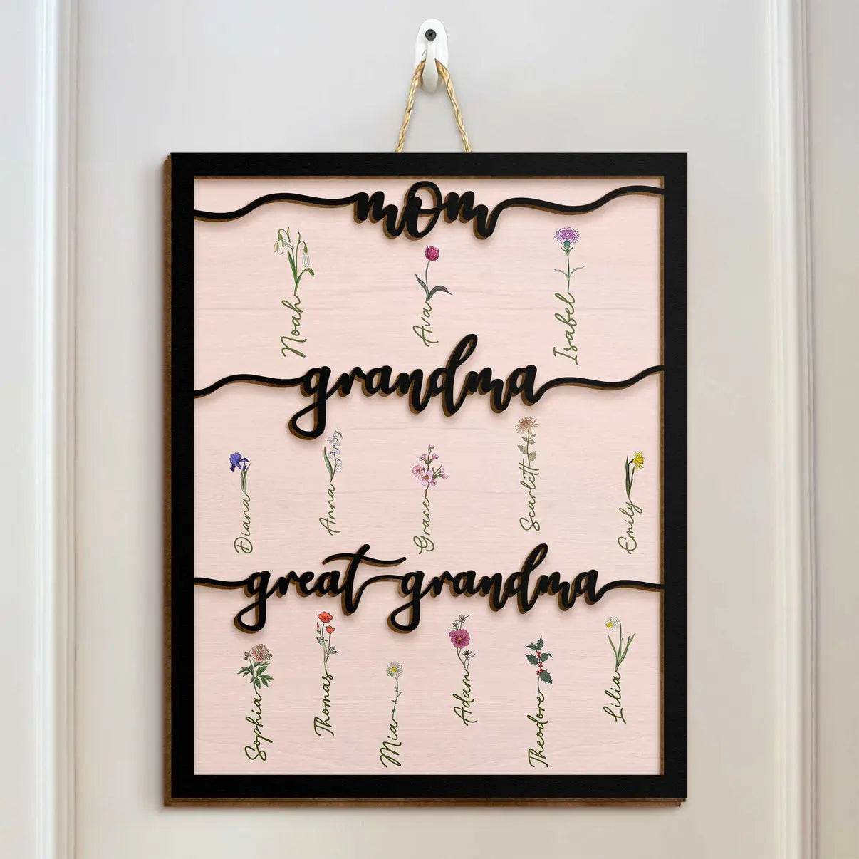 Mom Grandma Great Grandma - Personalized 2 Layers Wood Sign Wooden Plaque The Next Custom Gift