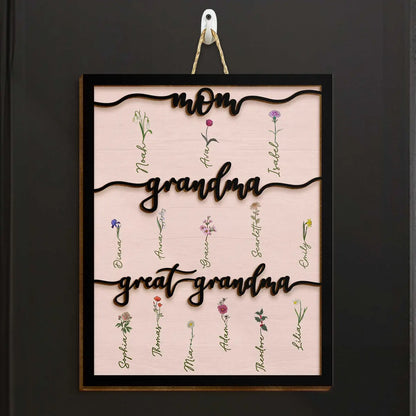 Mom Grandma Great Grandma - Personalized 2 Layers Wood Sign Wooden Plaque The Next Custom Gift