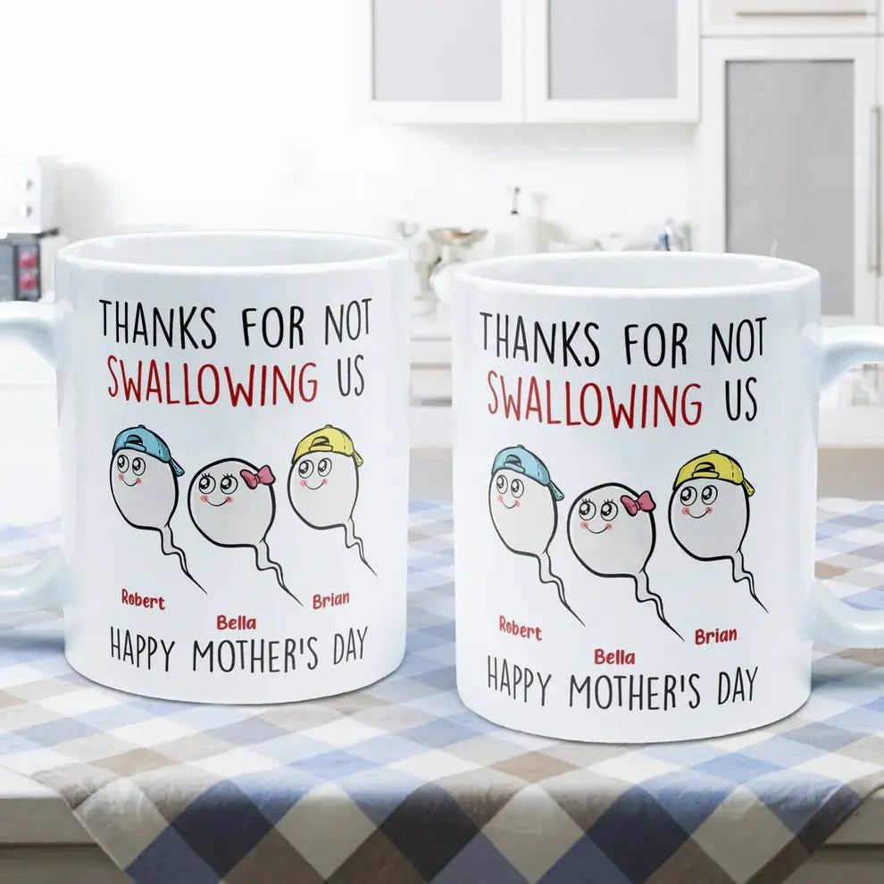 Mom - Thanks For Not Swallowing Us - Personalized Mug (VT) Mug The Next Custom Gift