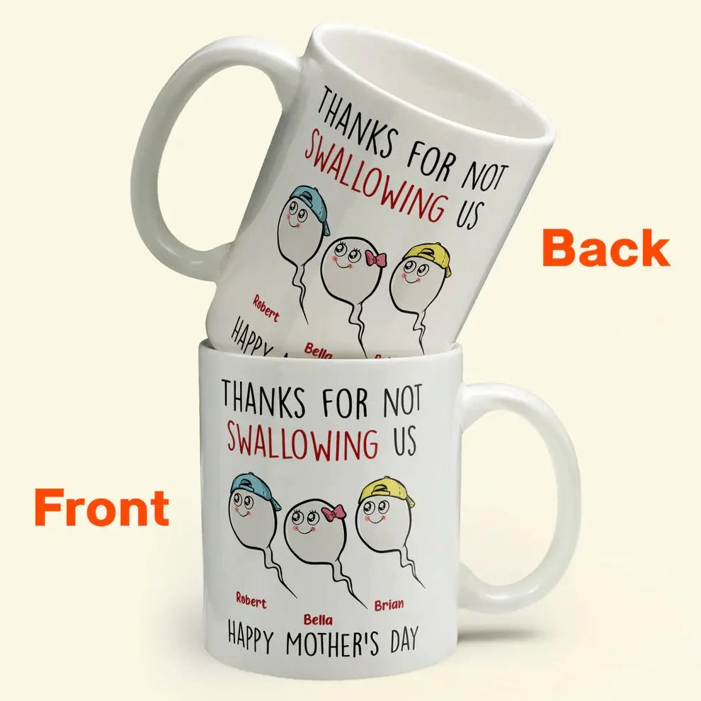 Mom - Thanks For Not Swallowing Us - Personalized Mug (VT) Mug The Next Custom Gift