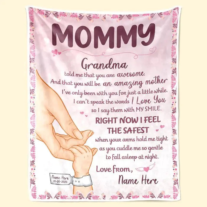 Mom - You Are Awesome Mommy - Personalized Photo Blanket Blanket The Next Custom Gift