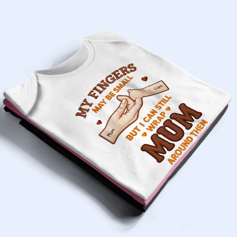 Mom Dad & Baby My Fingers May Be Small - Personalized Baby Onesie