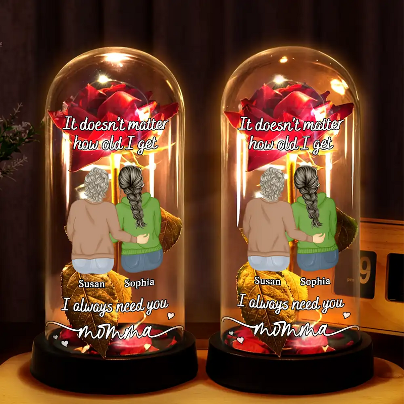 Mom I Always Need You - Personalized Everlasting Rose Dome Lamp