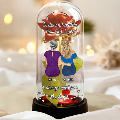 Mom I Always Need You - Personalized Everlasting Rose Dome Lamp