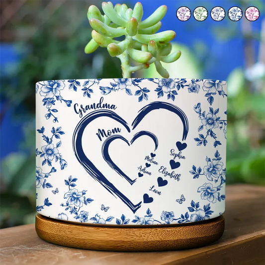 Mom Grandma Sweethearts - Personalized Ceramic Plant Pot
