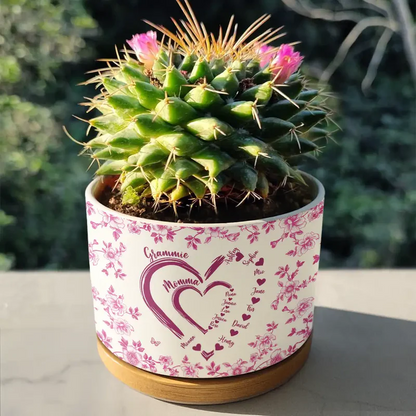 Mom Grandma Sweethearts - Personalized Ceramic Plant Pot