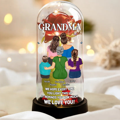 Mom I Hope Every Time You Light This Up - Personalized Everlasting Rose Dome Lamp