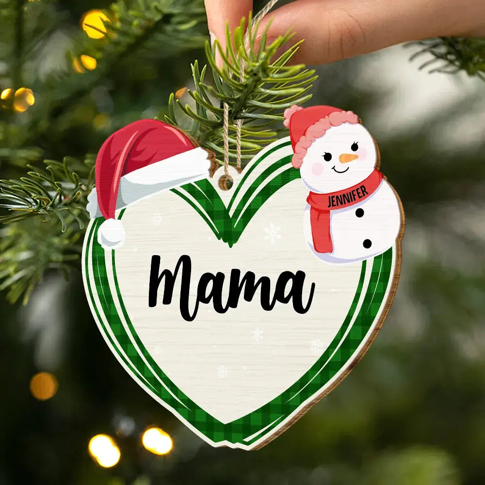 Mom's Grandma's Little Snowmen - Personalized Wooden Cutout Ornament ornament The Next Custom Gift