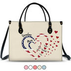 Mom's Grandma's Sweethearts Independence Day - Personalized Leather Bag