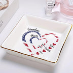 Mom's Grandma's Sweethearts Independence Day - Personalized Ring Dish