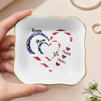 Mom's Grandma's Sweethearts Independence Day - Personalized Ring Dish