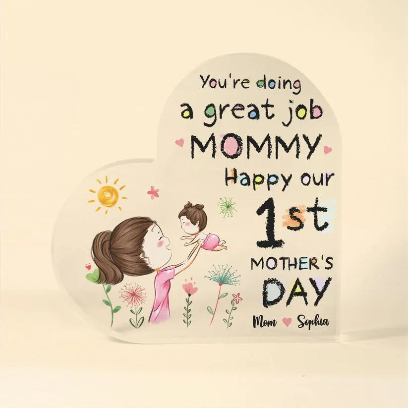 Mommy You're Doing A Great Job - Personalized Acrylic Plaque Acrylic Plaque The Next Custom Gift