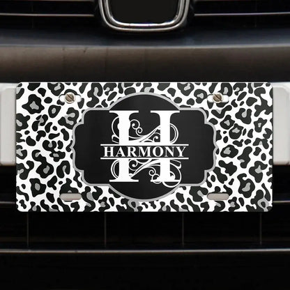 Monogram Leopard Print - Personalized License Plate License Plate The Next Custom Gift