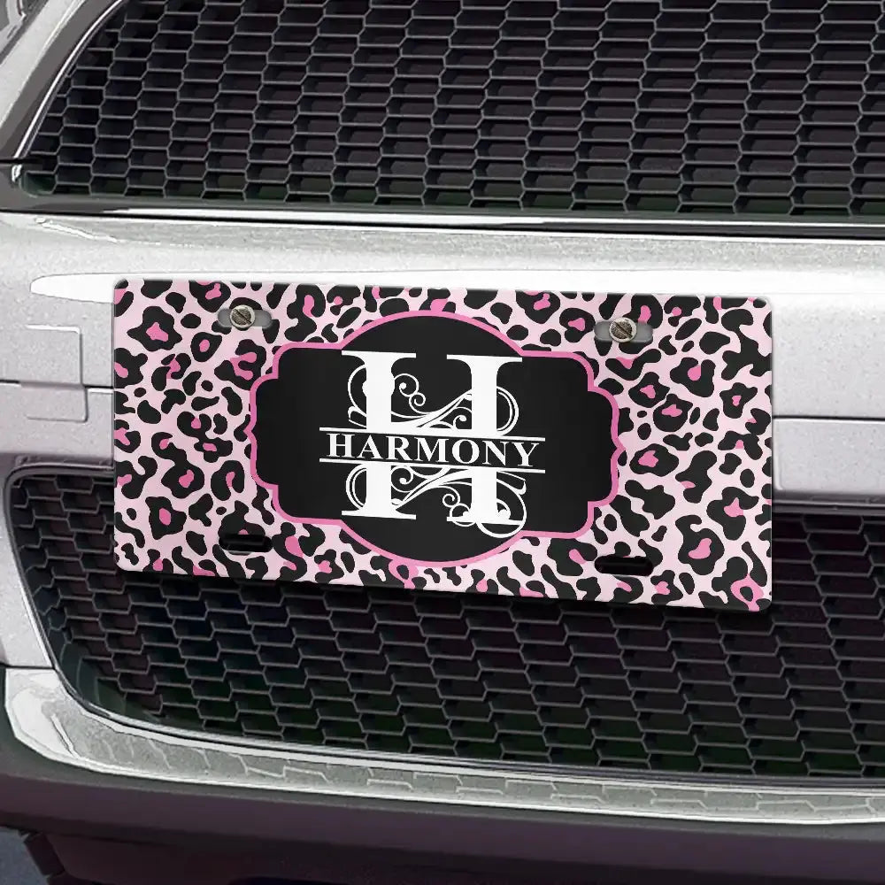 Monogram Leopard Print - Personalized License Plate License Plate The Next Custom Gift