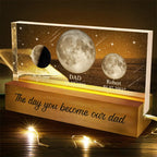 Moon Phase We Love You To The Moon And Back - Personalized Rectangle LED Light