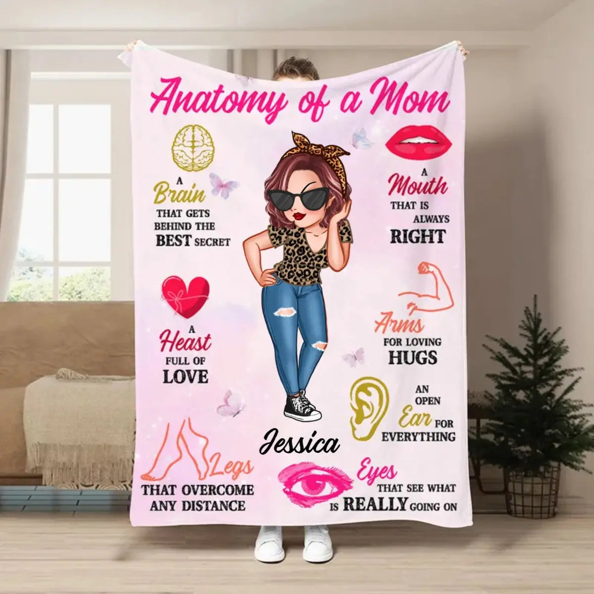 Mother - Anatomy Of Mom - Personalized Blanket (TL) Blanket The Next Custom Gift