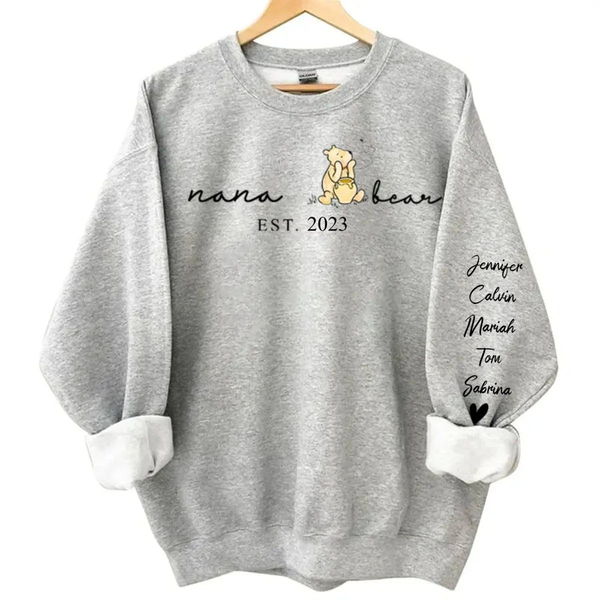 Mother - Custom Mama Bear Shirt With Kid Name On Sleeve - Personalized Hoodie, Sweatshirt (HJ) Shirts & Tops The Next Custom Gift