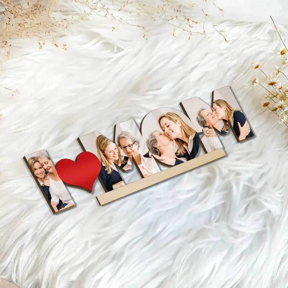 Mother - Custom Photo We Love Mom - Personalized Wooden Plaque (NV) Standing Wooden Plaque The Next Custom Gift